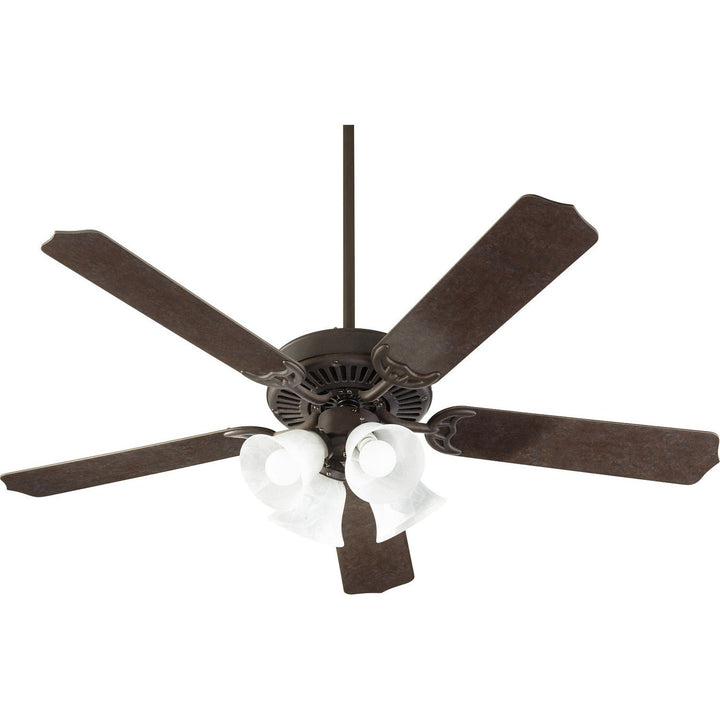 Quorum Capri IX 7525-144 Ceiling Fan 52 in. - Toasted Sienna w/ Faux Alabaster, Toasted Sienna/Walnut