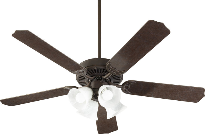 Quorum Capri IX 7525-144 Ceiling Fan 52 in. - Toasted Sienna w/ Faux Alabaster, Toasted Sienna/Walnut