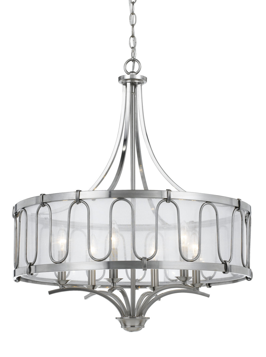 Cal FX-3646-6 Chandelier Light - Brushed Steel