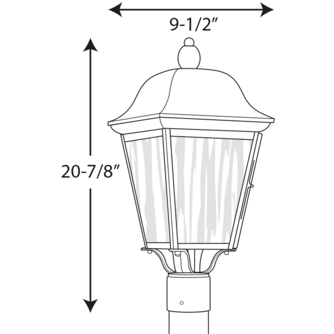 Progress Lighting P540001-031 Kiawah Three Light Post Lantern Outdoor Bronze / Dark