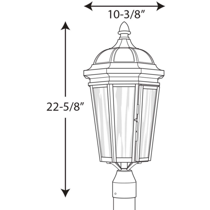 Progress Lighting P540002-020 Verdae Three Light Post Lantern Outdoor Bronze / Dark