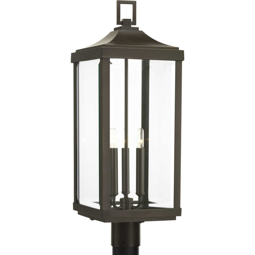 Progress Lighting P540004-020 Gibbes Street Three Light Post Lantern Outdoor Bronze / Dark