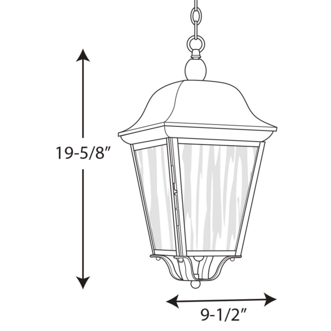 Progress Lighting P550001-031 Kiawah Three Light Hanging Lantern Outdoor Bronze / Dark