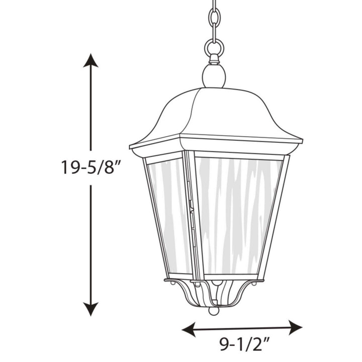 Progress Lighting P550001-031 Kiawah Three Light Hanging Lantern Outdoor Bronze / Dark
