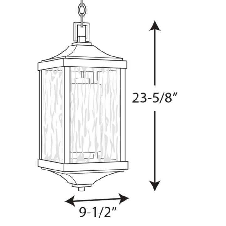 Progress Lighting P550003-020 Devereux One Light Hanging Lantern Outdoor Bronze / Dark