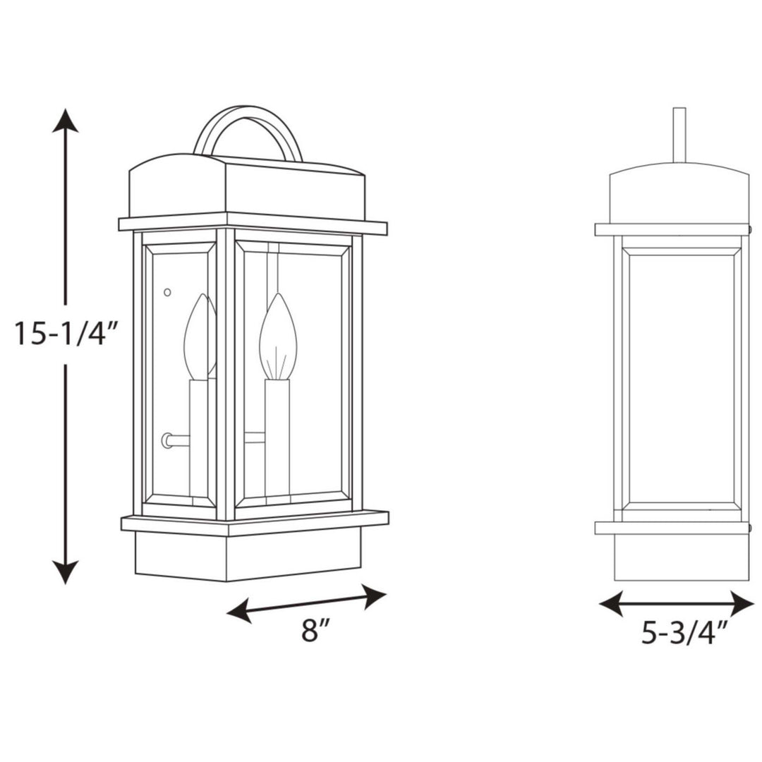 Progress Lighting P560002-020 Santee Two Light Wall Lantern Outdoor Bronze / Dark