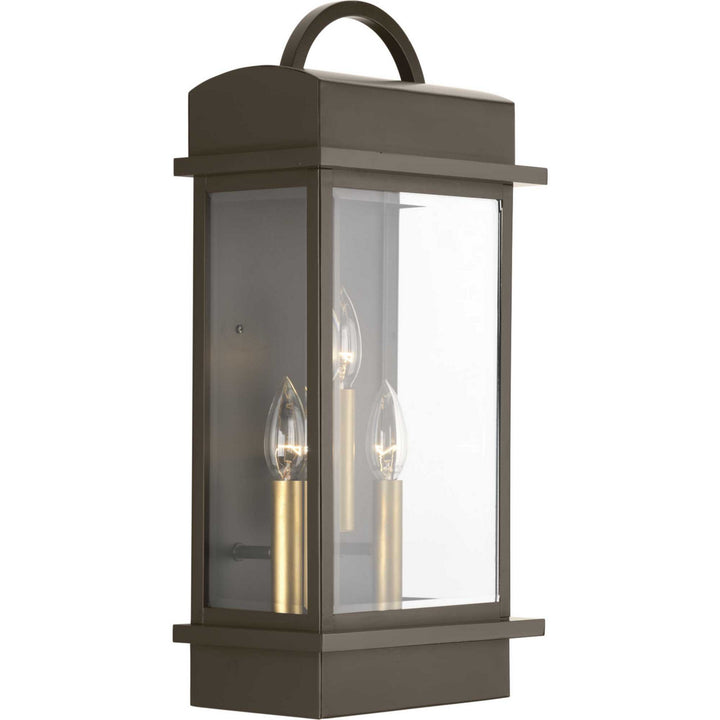 Progress Lighting P560003-020 Santee Three Light Large Wall Lantern Outdoor Bronze / Dark