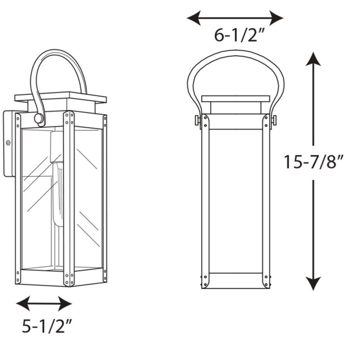 Progress Lighting P560004-135 Union Square One Light Wall Lantern Outdoor Pewter, Nickel, Silver