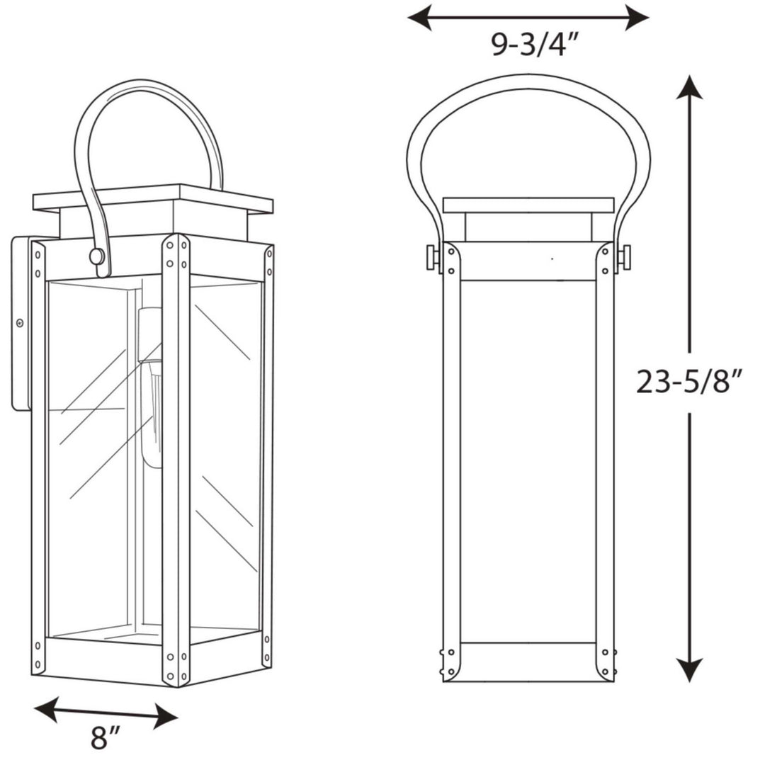 Progress Lighting P560006-135 Union Square One Light Wall Lantern Outdoor Pewter, Nickel, Silver