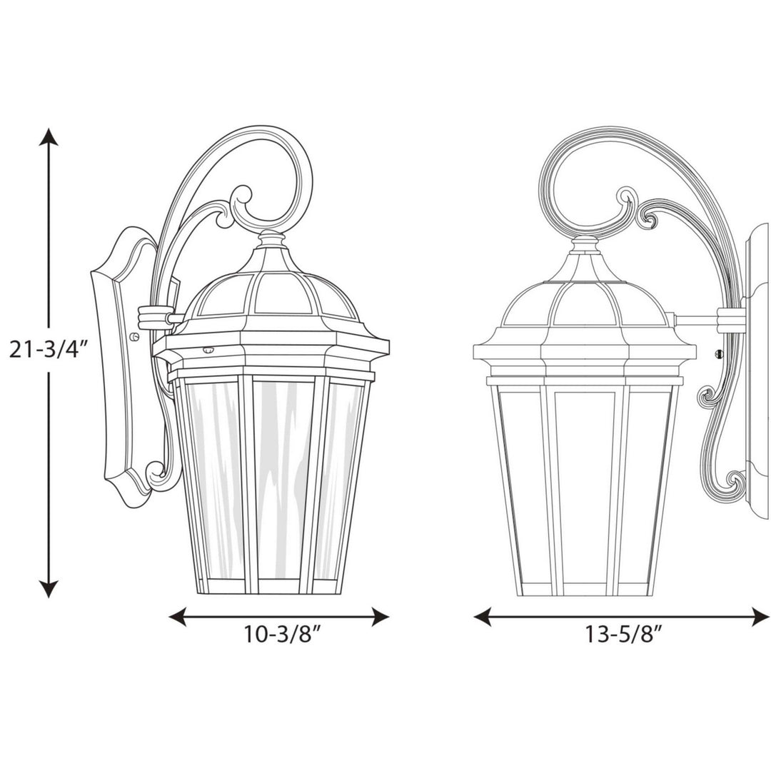 Progress Lighting P560016-020 Verdae Three Light Large Wall Lantern Outdoor Bronze / Dark
