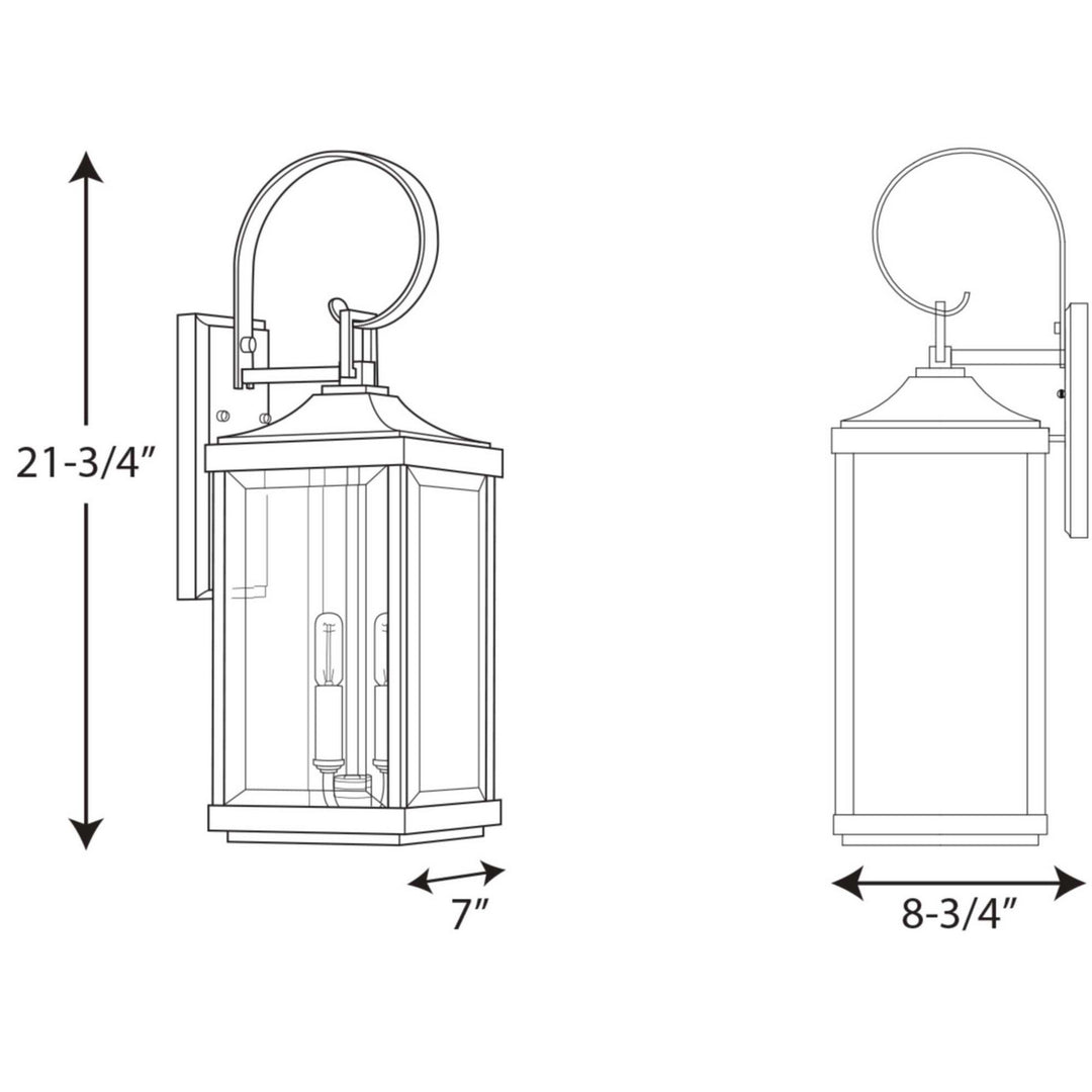 Progress Lighting P560022-020 Gibbes Street Two Light Wall Lantern Outdoor Bronze / Dark