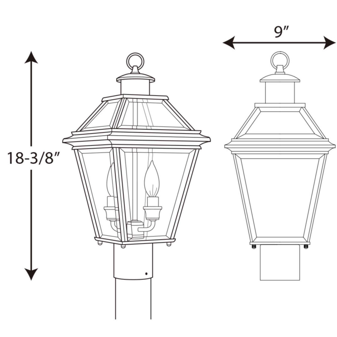 Progress Lighting P6437-20 Burlington Two Light Post Lantern Outdoor Bronze / Dark