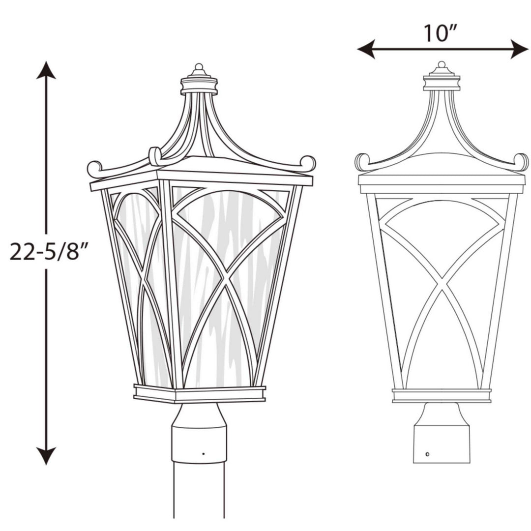 Progress Lighting P6442-108 Cadence Three Light Post Lantern Outdoor Bronze / Dark