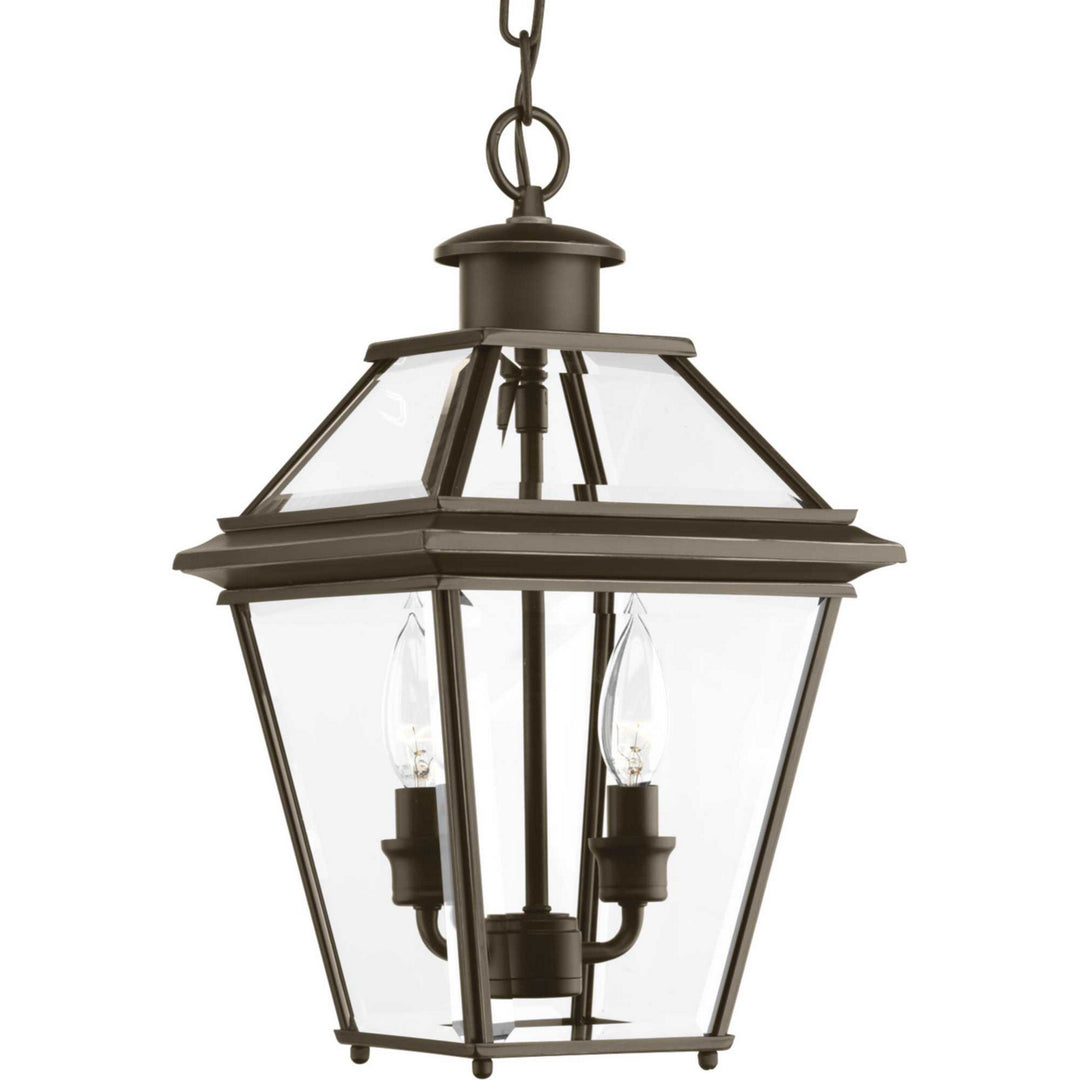 Progress Lighting P6537-20 Burlington Two Light Hanging Lantern Outdoor Bronze / Dark