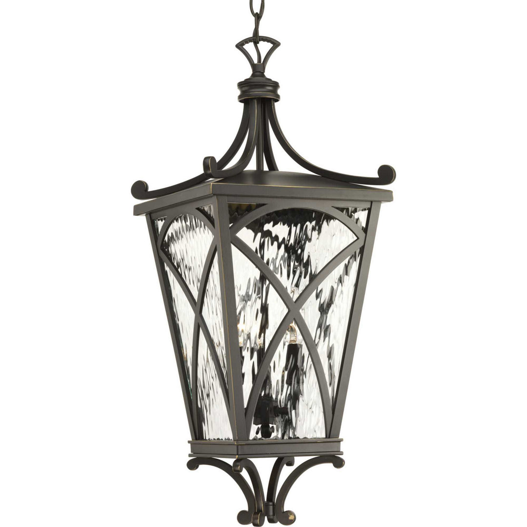 Progress Lighting P6542-108 Cadence Three Light Hanging Lantern Outdoor Bronze / Dark
