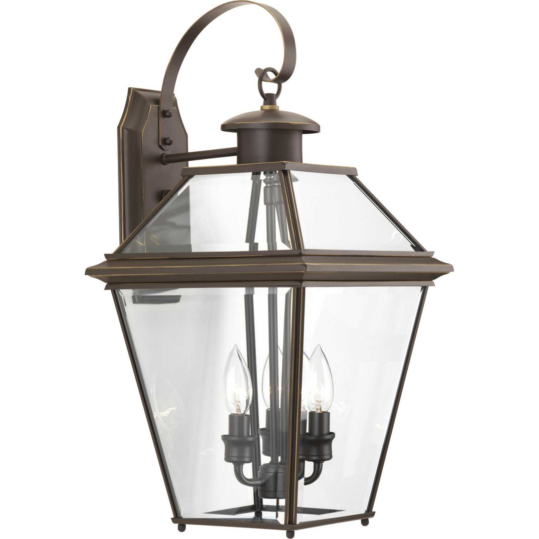 Progress Lighting P6617-20 Burlington Three Light Wall Lantern Outdoor Bronze / Dark