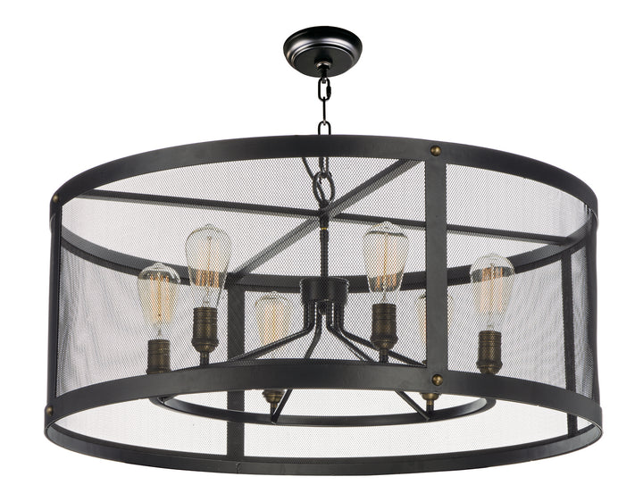 Maxim Palladium 20114BKNAB Chandelier Light - Black / Natural Aged Brass