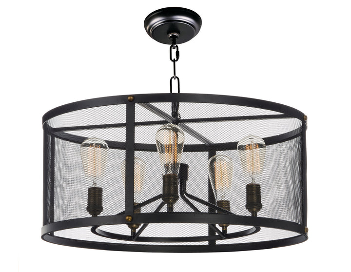 Maxim Palladium 20115BKNAB Chandelier Light - Black / Natural Aged Brass