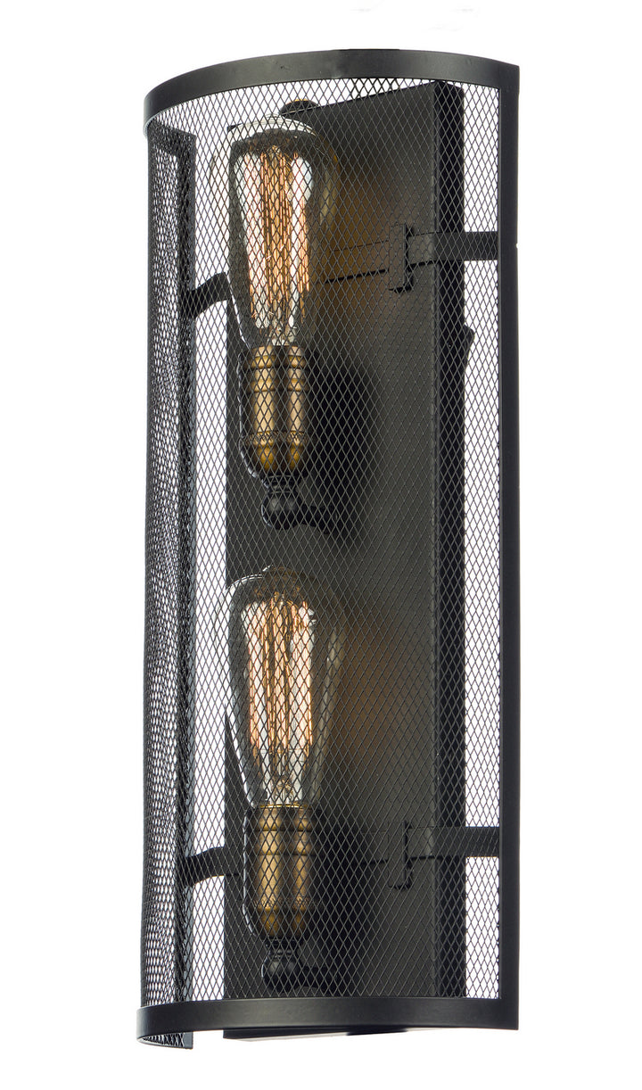 Maxim Palladium 20119BKNAB/BUI Wall Sconce Light - Black / Natural Aged Brass