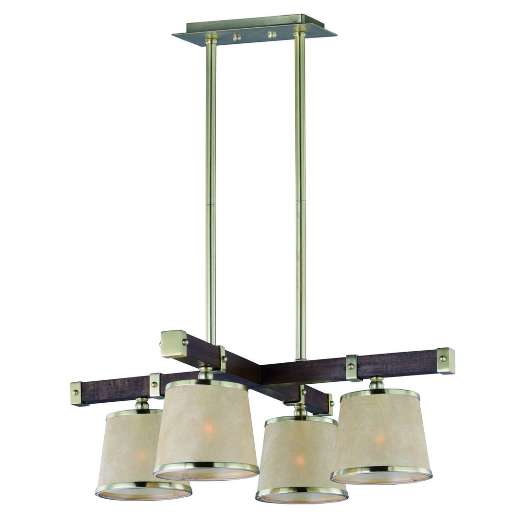 Maxim Maritime 20525AFAPSBR Chandelier Light - Antique Pecan / Satin Brass