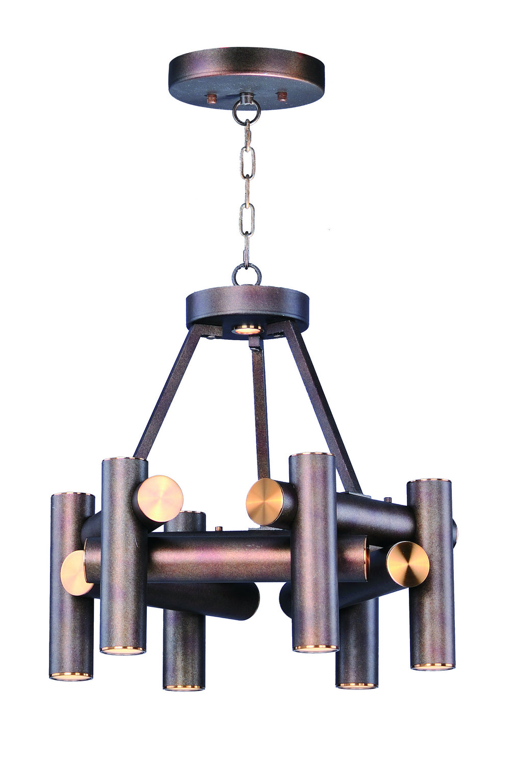 Maxim Tubular LED 20824BZFAB Chandelier Light - Bronze Fusion / Antique Brass