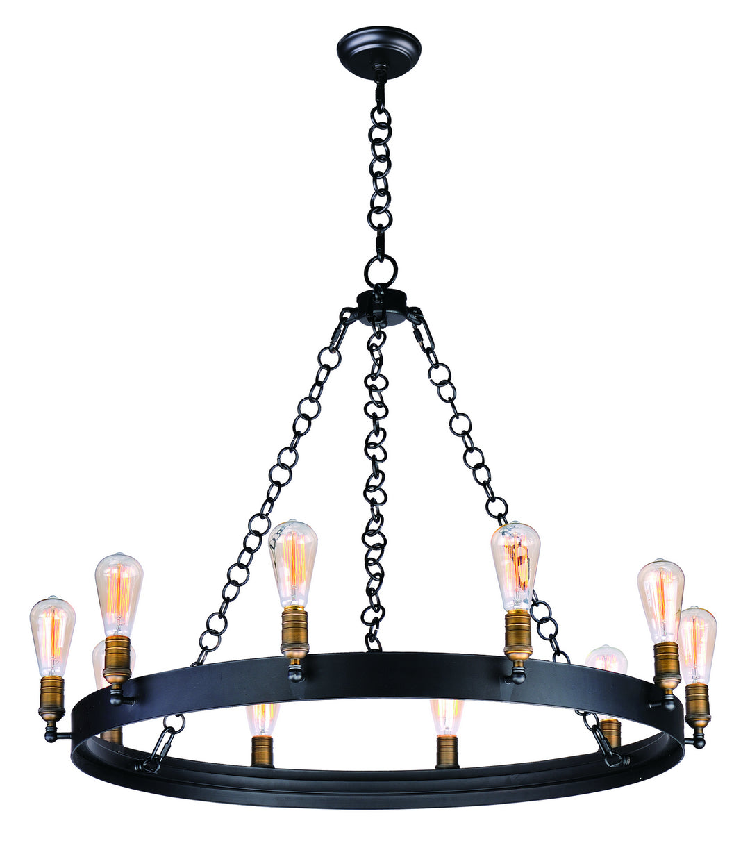 Maxim Noble 26275BKNAB Chandelier Light - Black / Natural Aged Brass
