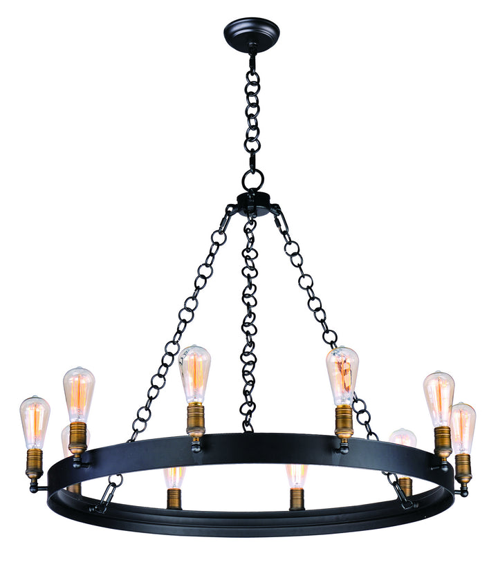 Maxim Noble 26275BKNAB Chandelier Light - Black / Natural Aged Brass