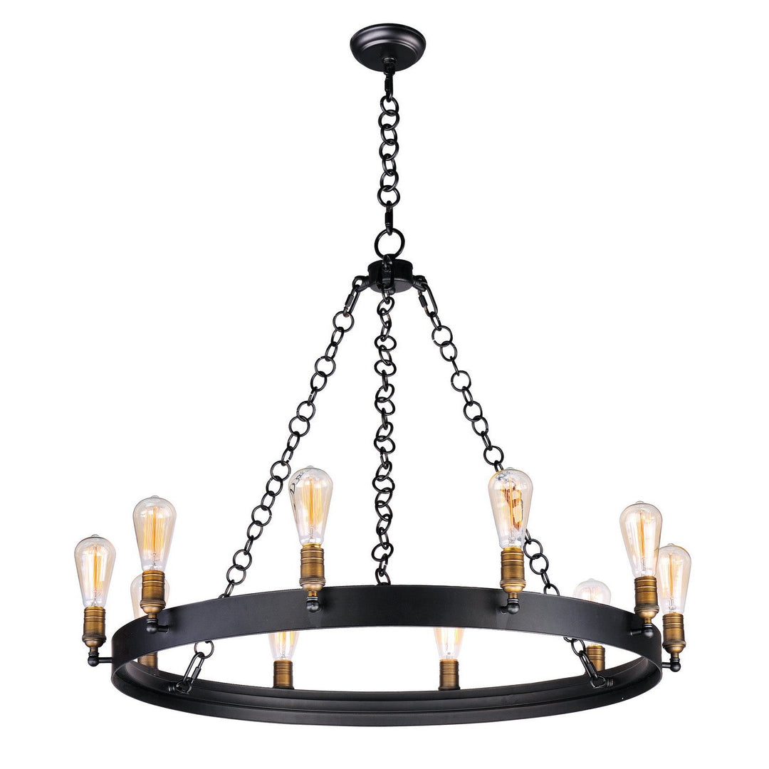 Maxim Noble 26275BKNAB/BUI Chandelier Light - Black / Natural Aged Brass