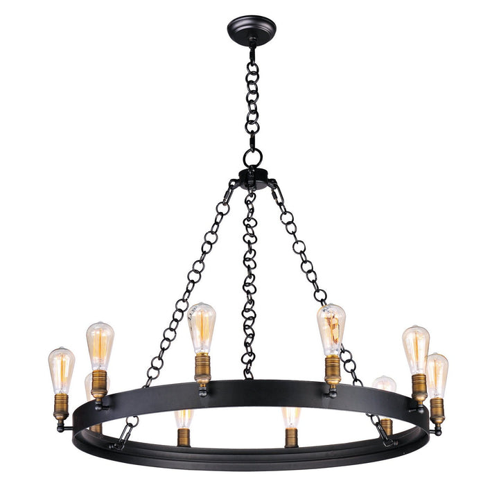 Maxim Noble 26275BKNAB/BUI Chandelier Light - Black / Natural Aged Brass