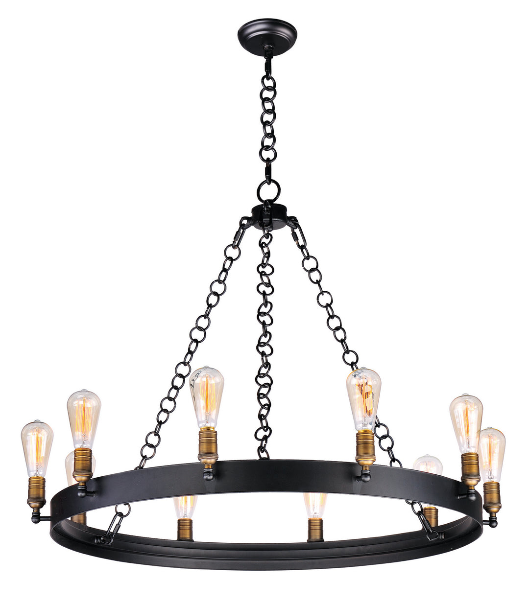 Maxim Noble 26275BKNAB/BUI Chandelier Light - Black / Natural Aged Brass