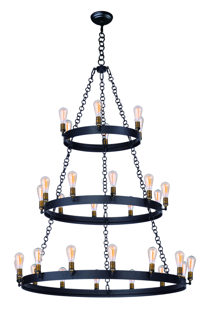 Maxim Noble 26278BKNAB Chandelier Light - Black / Natural Aged Brass