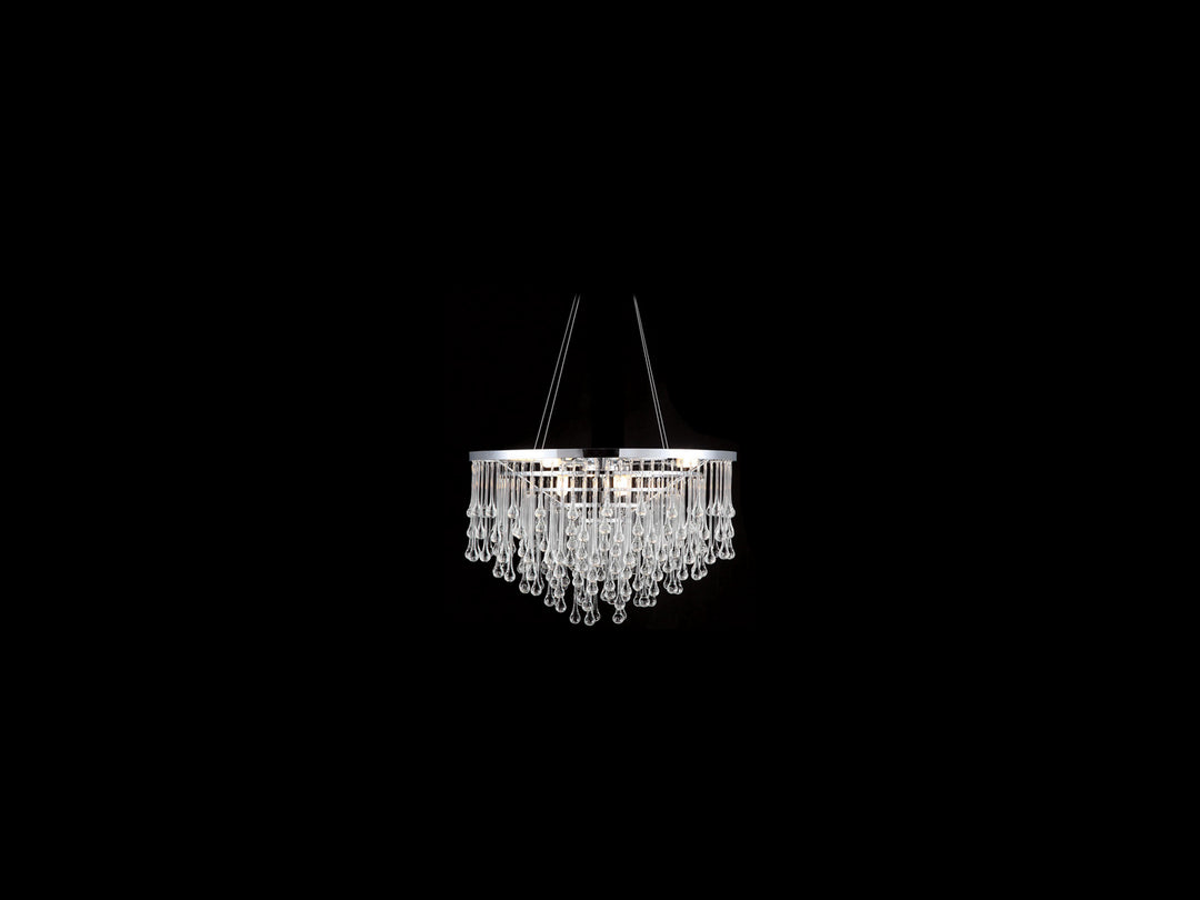 Avenue Hollywood Blvd. HF1808-PN Chandelier Light - Polish Nickel / Clear Glass Tear Drops