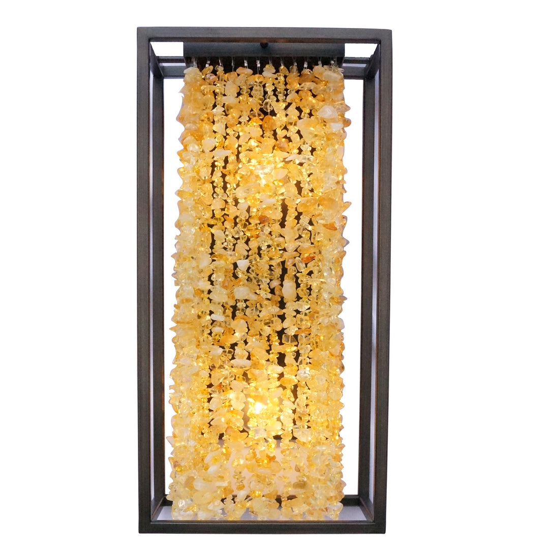 Avenue Soho HF9001-DBZ Wall Light - Dark Bronze With Natural Citrine Nuggets