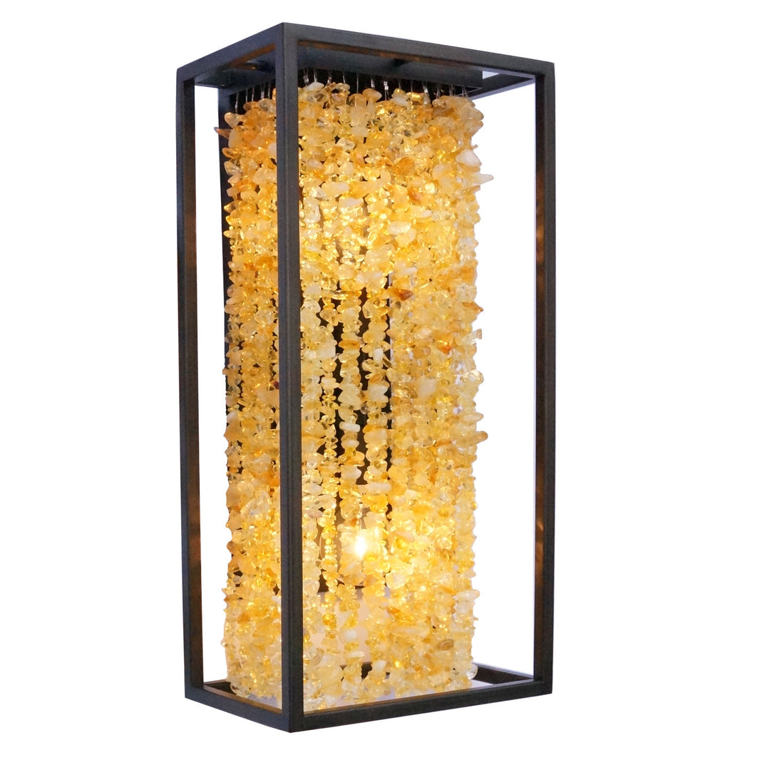 Avenue Soho HF9001-DBZ Wall Light - Dark Bronze With Natural Citrine Nuggets