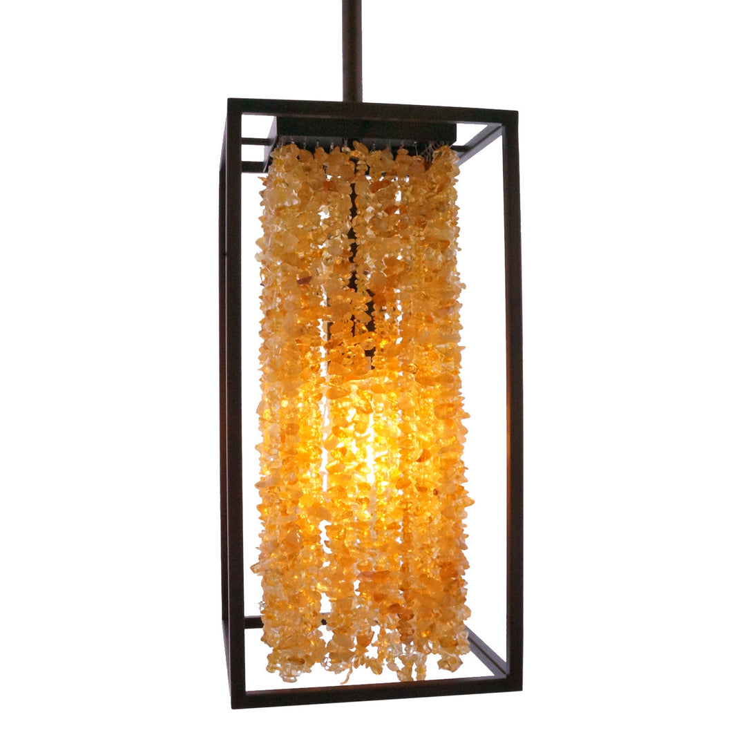 Avenue Soho HF9002-DBZ Pendant Light - Dark Bronze With Natural Citrine Nuggets