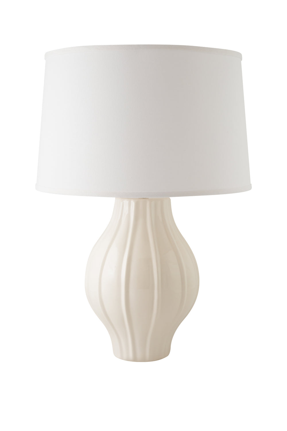 River Ceramic Lighting 527-01 Large Fluted One Light Table Lamp Lamp White