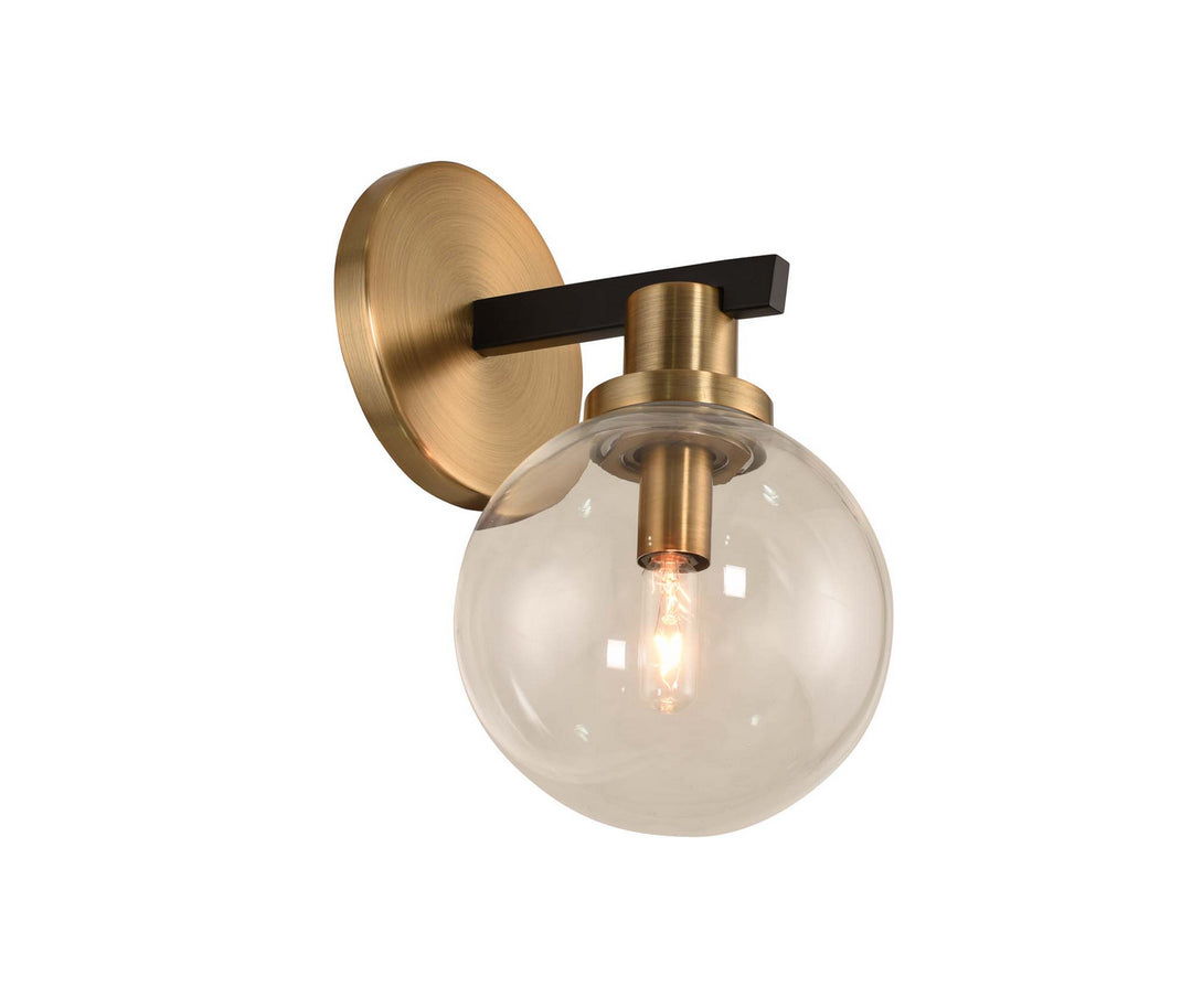 Kalco Cameo 315421BBB Wall Sconce Light - Matte Black Finish with Brushed Pearlized Brass