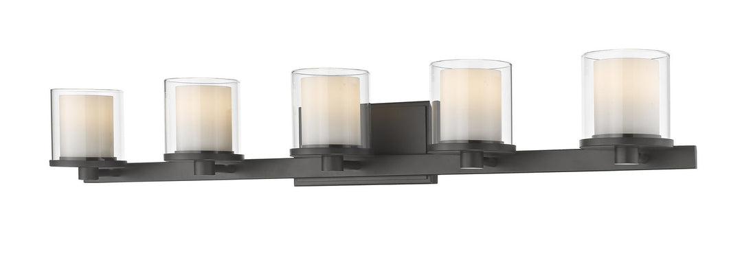 Z-Lite Schema 1918-5V-BRZ-LED Bath Vanity Light 38 in. wide - Bronze