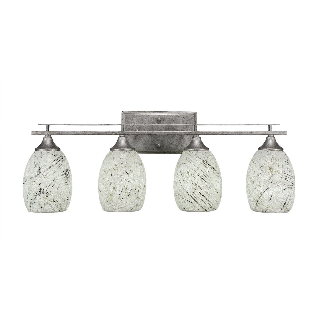 Toltec Uptowne 134-as-5054 Bath Vanity Light 27 in. wide - Aged Silver