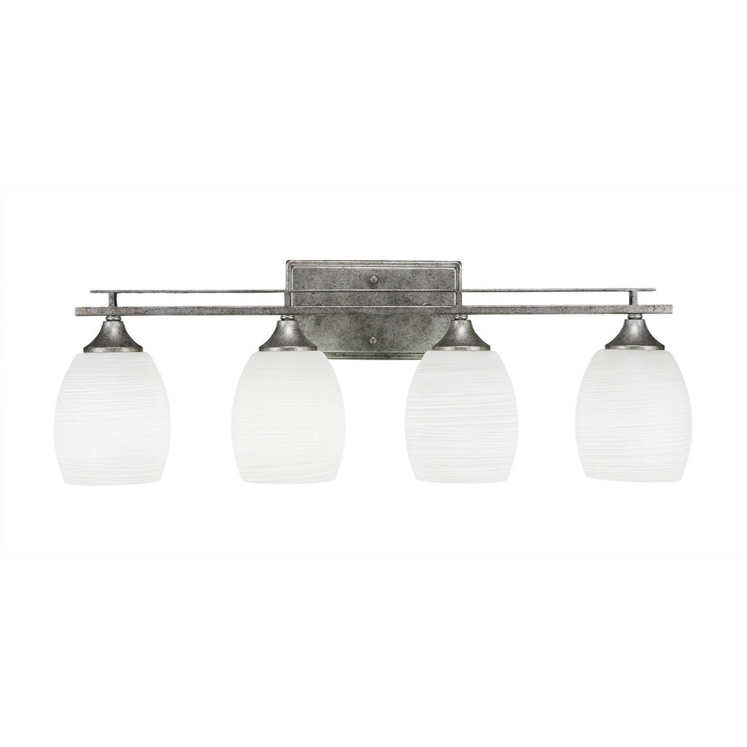 Toltec Uptowne 134-as-615 Bath Vanity Light 27 in. wide - Aged Silver
