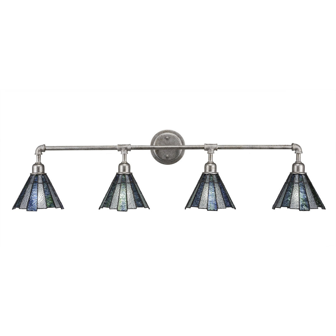 Toltec Vintage 184-as-9325 Bath Vanity Light 43 in. wide - Aged Silver