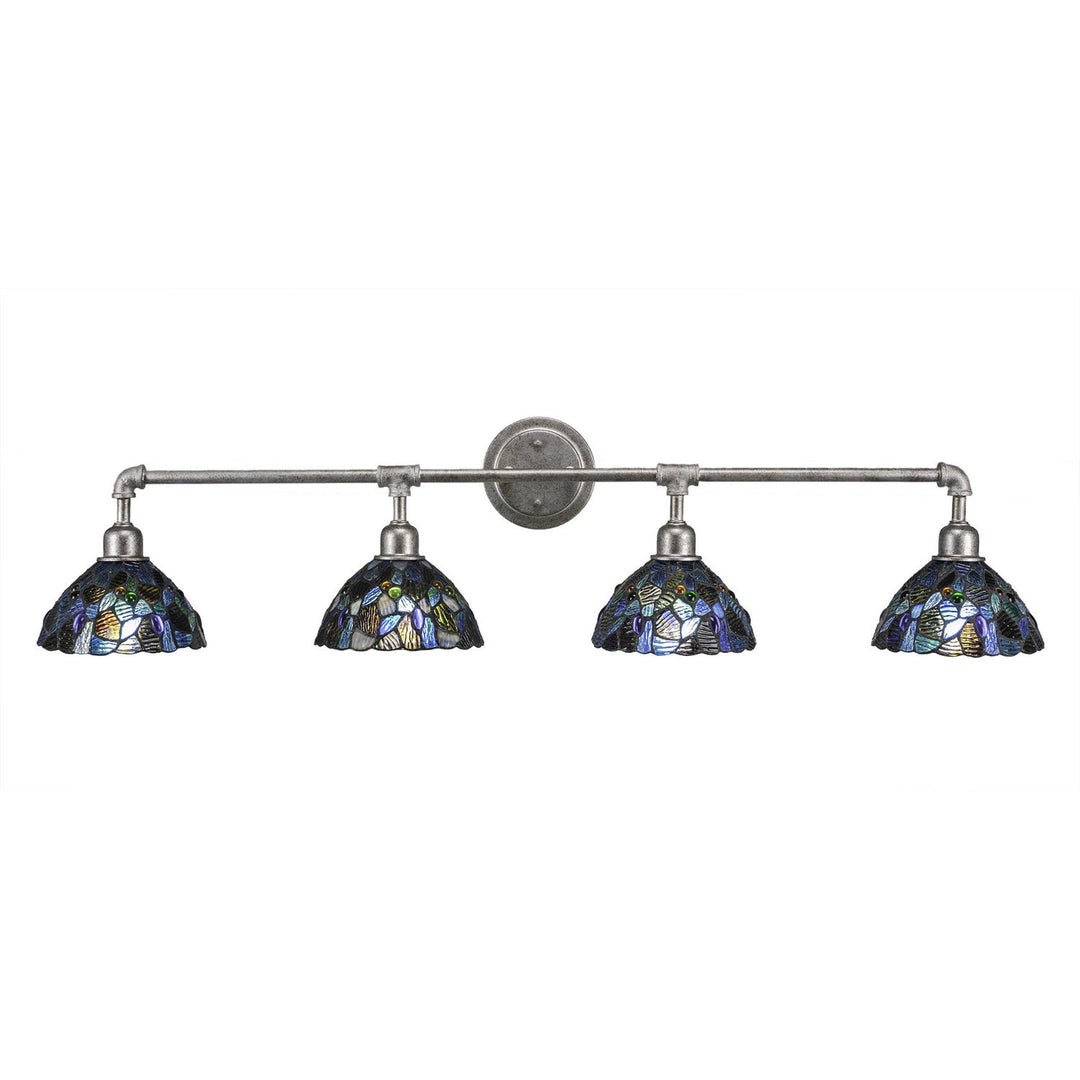 Toltec Vintage 184-as-9955 Bath Vanity Light 44 in. wide - Aged Silver