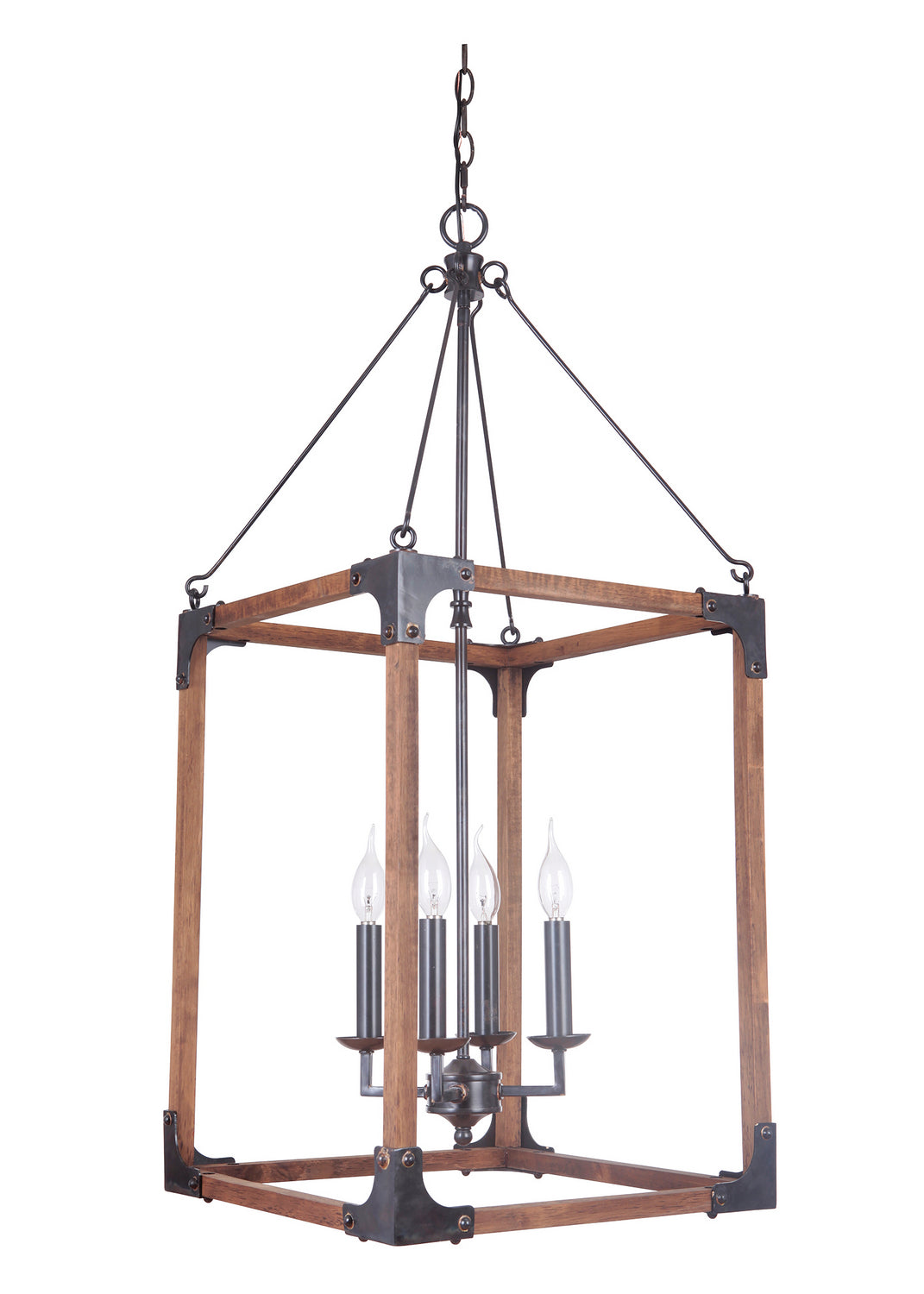 Craftmade Mason P592FSNW4 Pendant Light - Fired Steel/Natural Wood