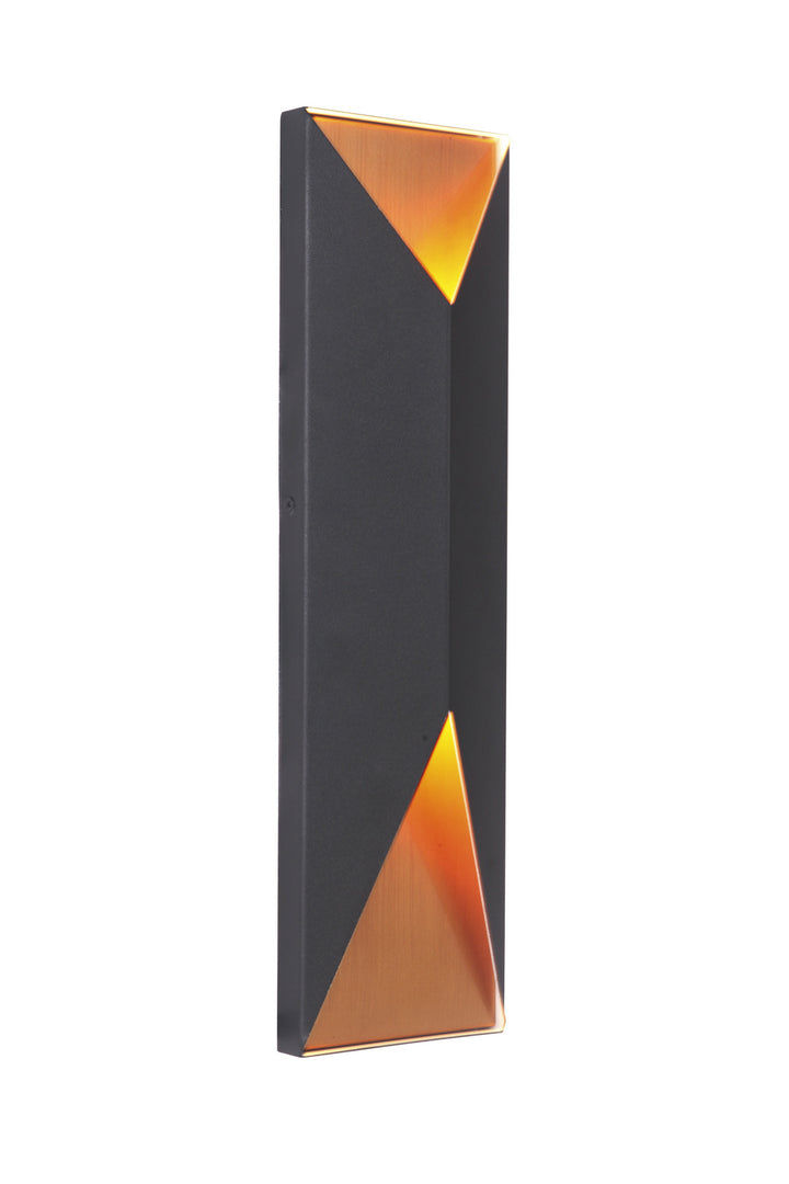 Craftmade Lighting Z3422-TBSB-LED Modern Peak Outdoor Matte Black/Satin Brass