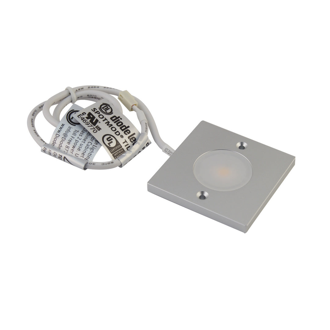 Diode Led Lighting DI-12V-SPOT-TL30-90-AL Spotmod Tile Led Fixture Decor Pewter, Nickel, Silver