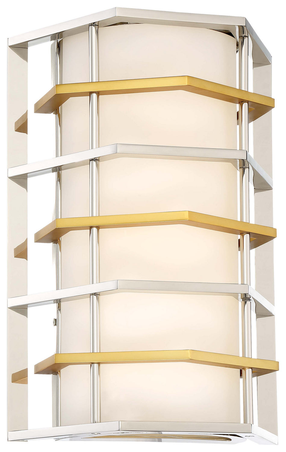 George Kovacs Levels P1070-657-L Wall Light - Polished Nickel W/Honey Gold