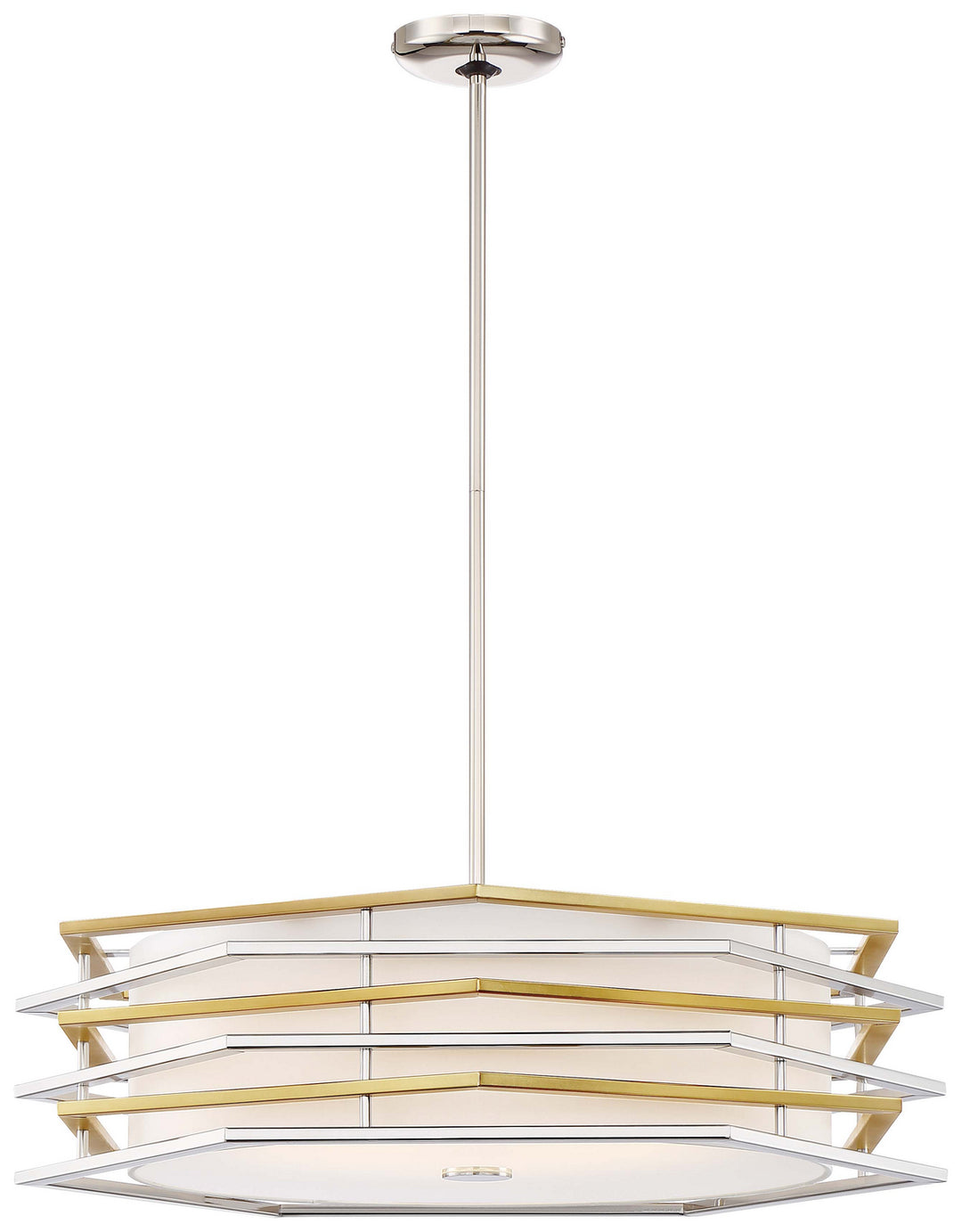 George Kovacs Levels P1074-657-L Pendant Light - Polished Nickel W/Honey Gold