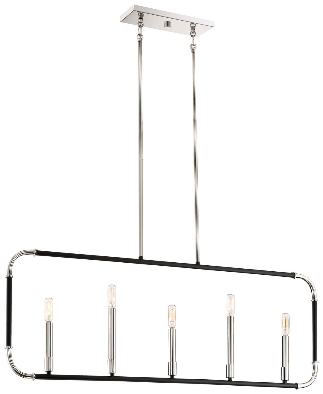 Minka-Lavery Liege 4065-572 Pendant Light - Coal W/Polished Nickel Highlig