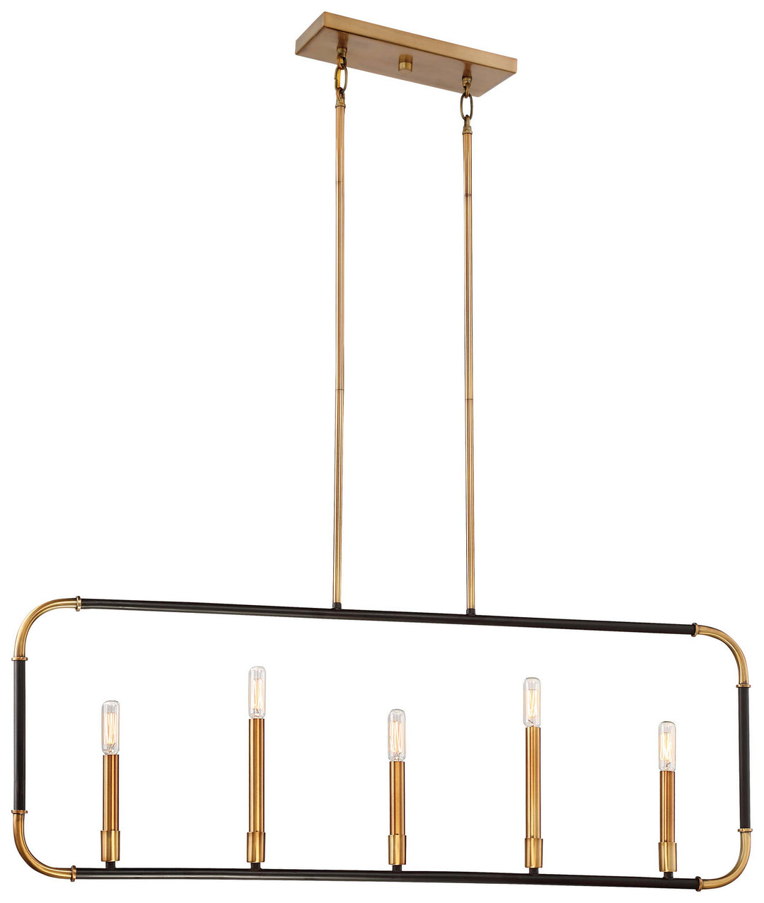 Minka-Lavery Liege 4065-660 Pendant Light - Aged Kinston Bronze W/Brass Hi