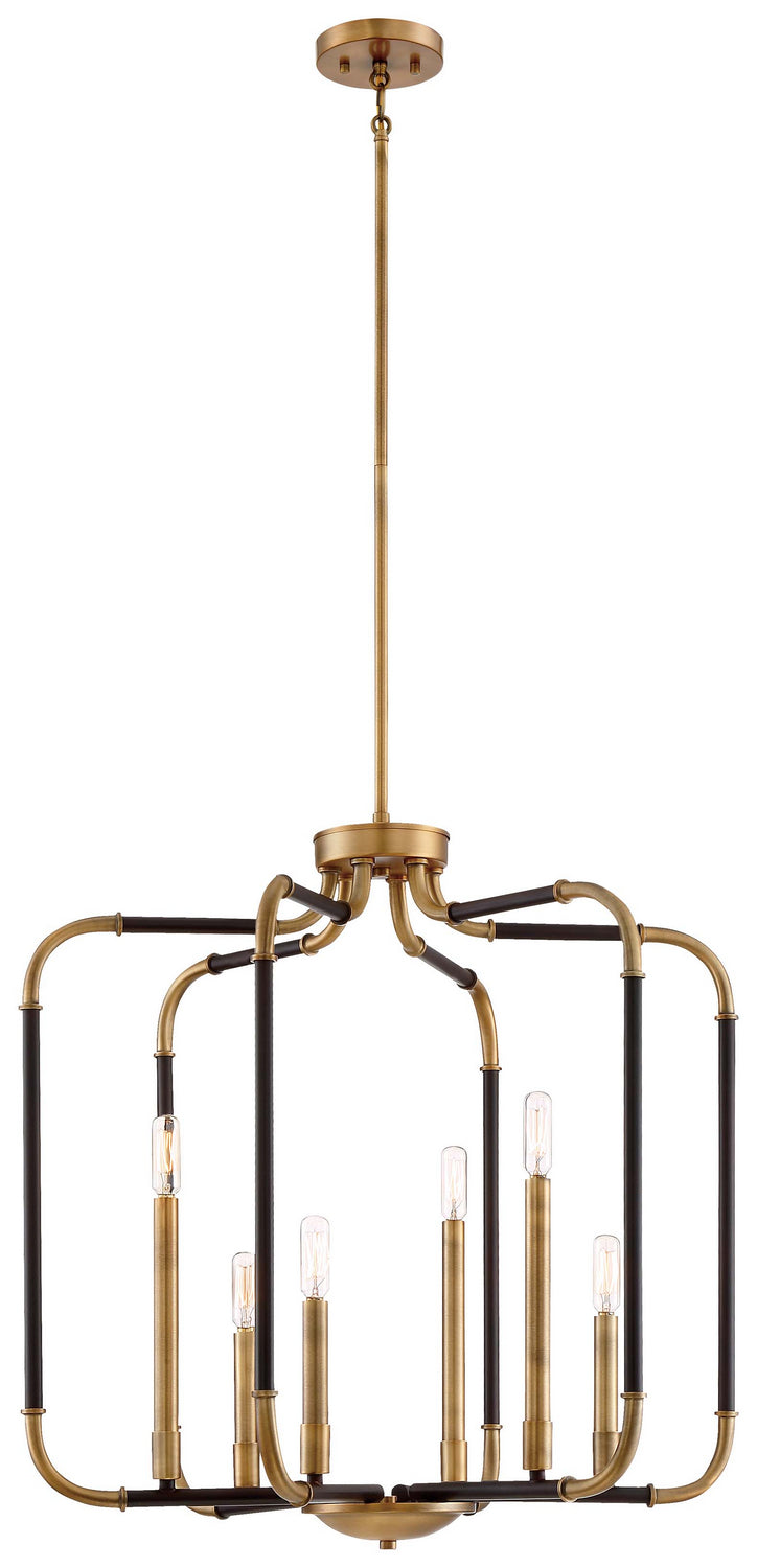 Minka-Lavery Liege 4066-660 Chandelier Light - Aged Kinston Bronze W/Brass Hi